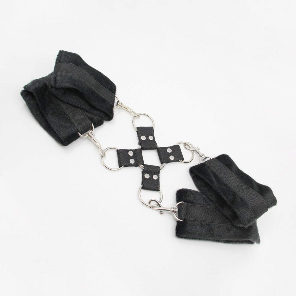 Berlin Baby PU Hog Tie Cross Shackle Piece Cuffs And Restraints