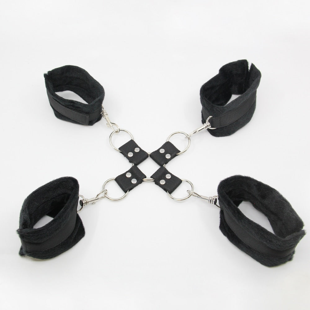 Berlin Baby PU Hog Tie Cross Shackle Piece Cuffs And Restraints