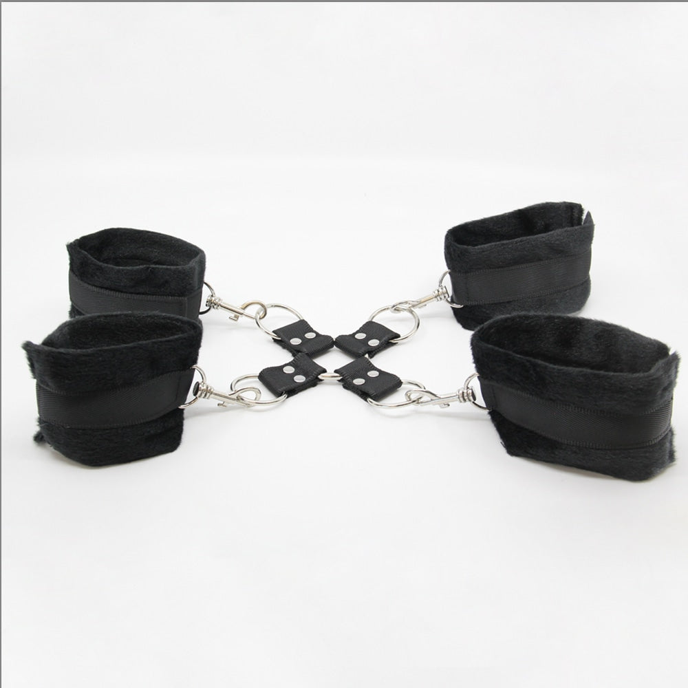 Berlin Baby PU Hog Tie Cross Shackle Piece Cuffs And Restraints