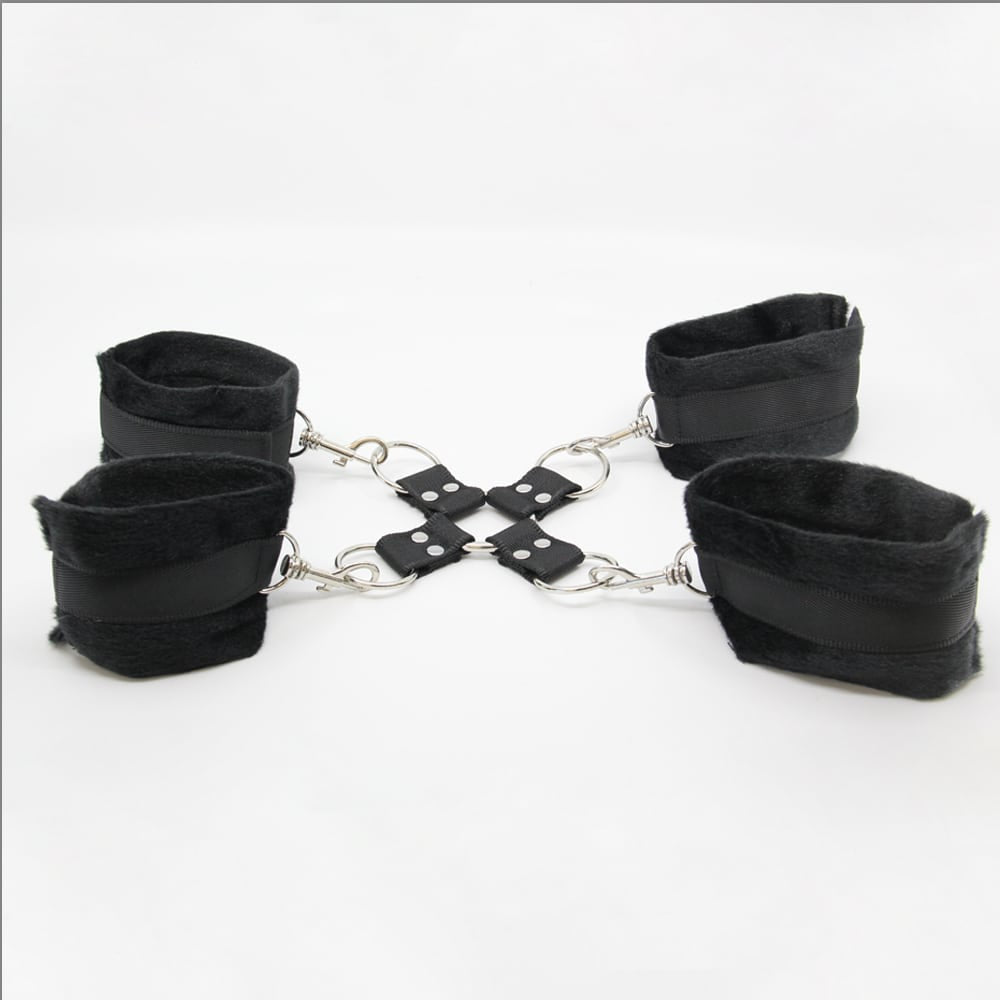 Berlin Baby Soft Furry BDSM Hog Tie Shackle Cuffs And Restraints