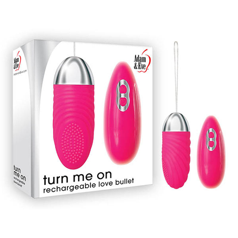 Adam and Eve Turn Me On Rechargeable Bullet Vibrator With Remote Pink Bullet Vibrators