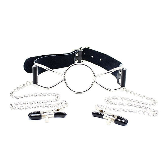 Thrilling Pleasure Duo - BDStyle Spider Mouth Gags and Nipple Clamps