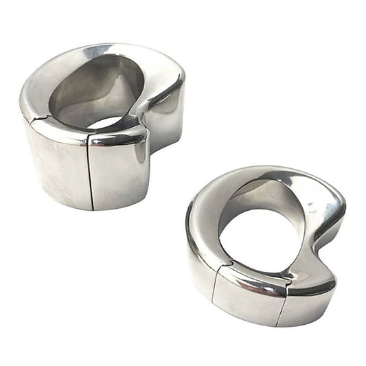 BDStyle Oval Stainless Steel Ball Stretcher - Ergonomic Design, 2 Sizes - Steel Sex Toys