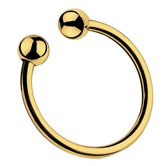 BDStyle Pressure Point Beaded Steel Glans Ring Gold - Cock Rings