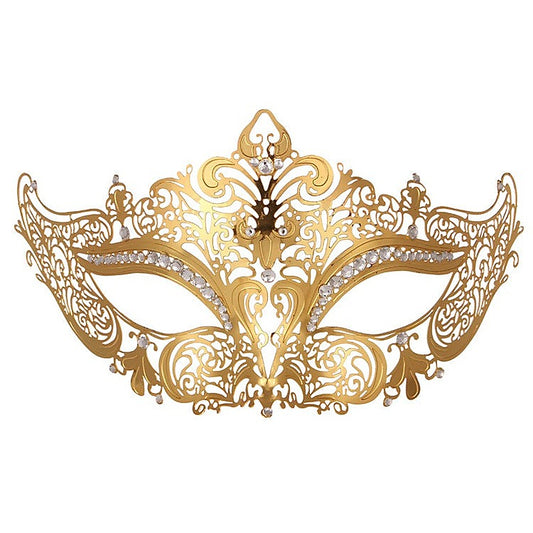 BDStyle Golden Diamante Metal Mask - Blindfolds And Masks