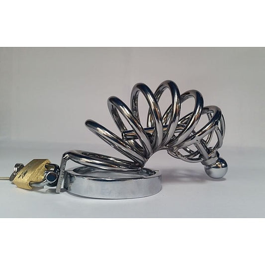 Seven Layers Asylum Cock Cage & Plug - Male Chastity