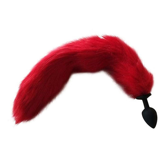 Long Red Tail Silicone Butt Plug - Butt Plugs