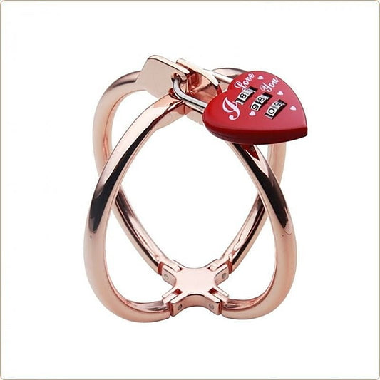 Ellipse Stainless Steel Heart Lock Cross Cuffs - Cuffs and Restraints