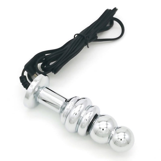 Bipolar Metal Electric Shock Butt Plug - C - Electro Sex
