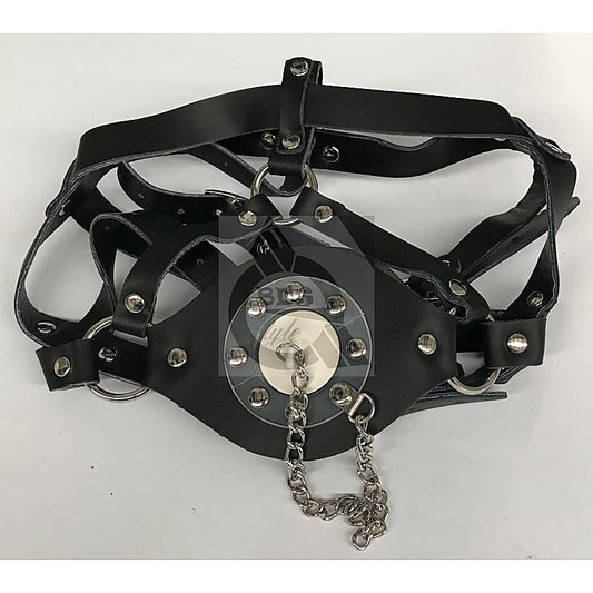 Leather Head Harness Gag with Stopper by BDStyle - Bondage Gags and Bits