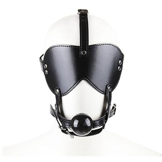 Head Harness Blindfold & Ball Gag by BDStyle - Bondage Gags and Bits