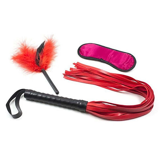 Blindfold, Whip and Tickler Bondage Kit - Bondage Kits