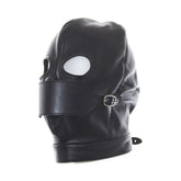 BDStyle Leather Hood Full Mask Eyes & Mouth Detachable Blindfolds And Masks