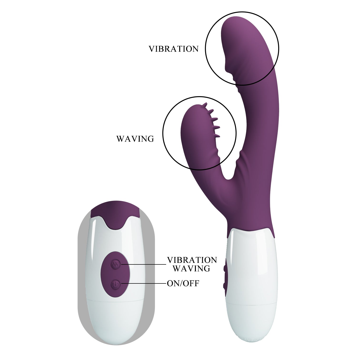 Pretty Love Andre Silicone Dual Rabbit Stimulator Rabbit Vibrators