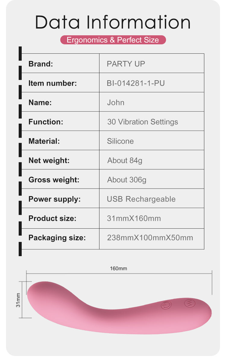 Party Up JOHN Flexible Rechargeable G-Spot Vibrator G-Spot Vibrators