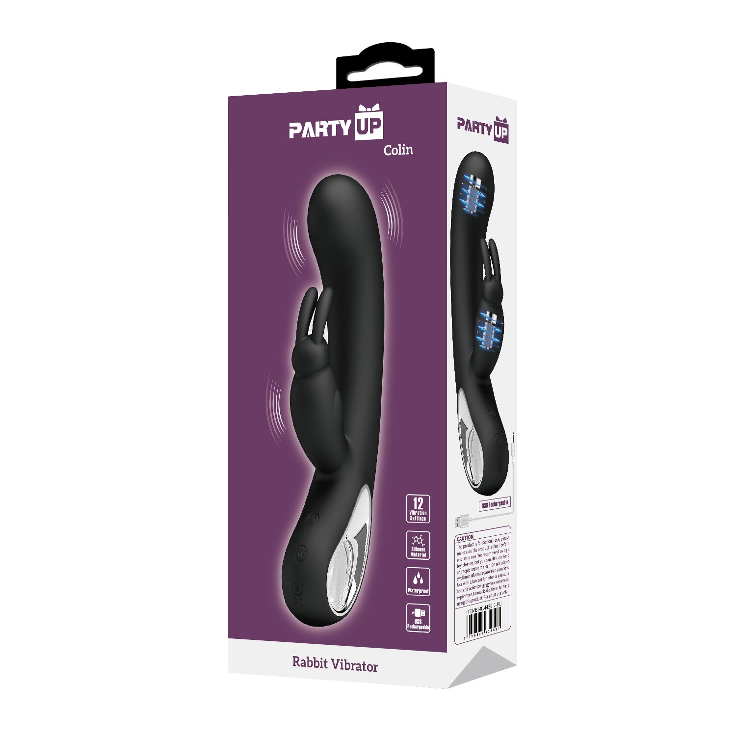 Party Up COLIN USB Rechargeable Rabbit Vibrator Rabbit Vibrators