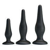 Pretty Love Beginners Mini Silicone Anal Plug Kit Black Butt Plugs