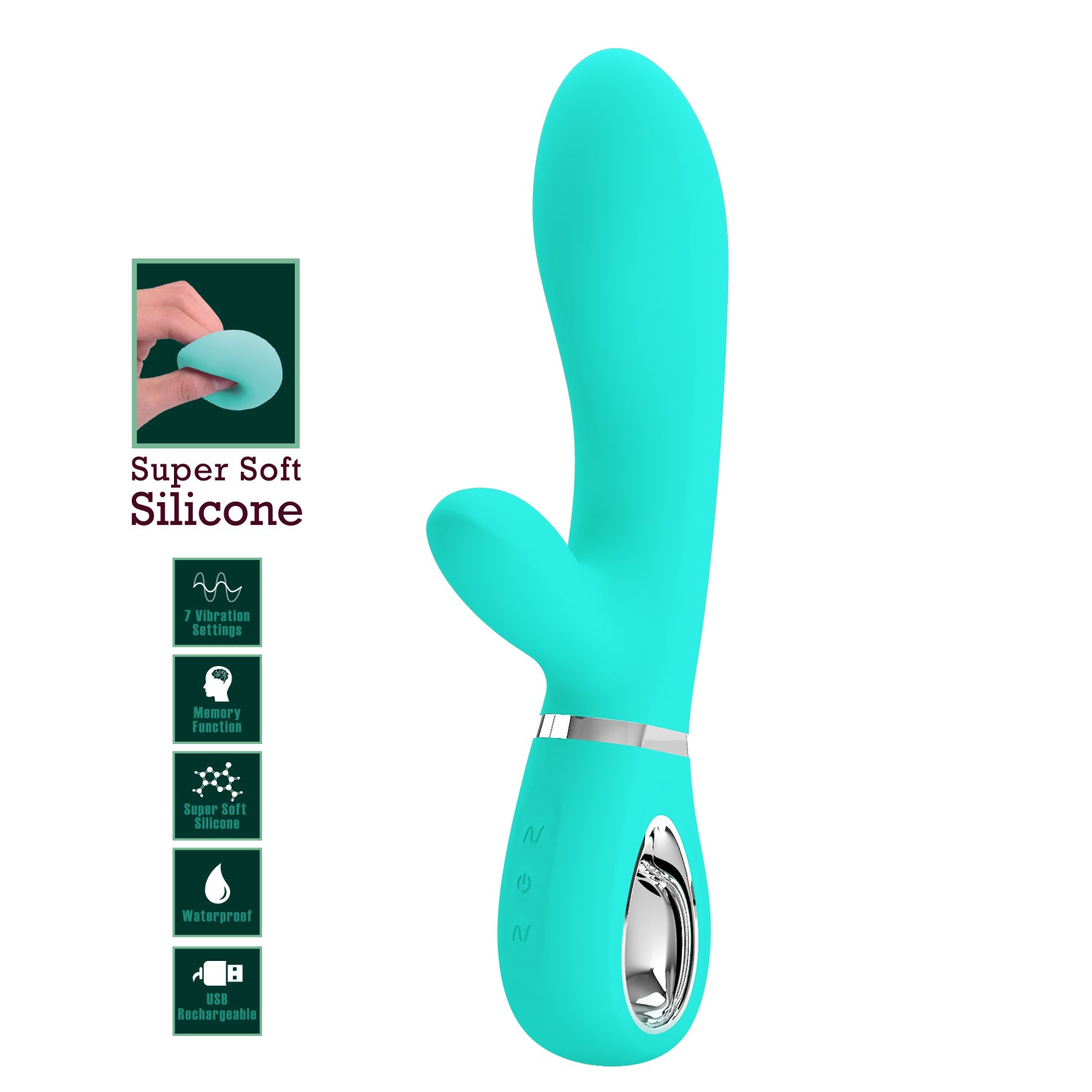 Baile Pretty Love THOMAS Soft Silicone Rabbit Vibrator Green Rabbit Vibrators