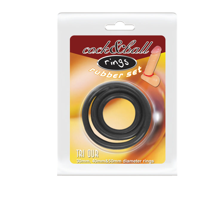 Baile Pretty Love RUBBER SET Mens Cock Ring Set Cock Ring Sets