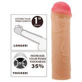 Party Up OSCAR 1 Inch Penis Extender Sleeve Flesh Penis Sleeves and Extenders