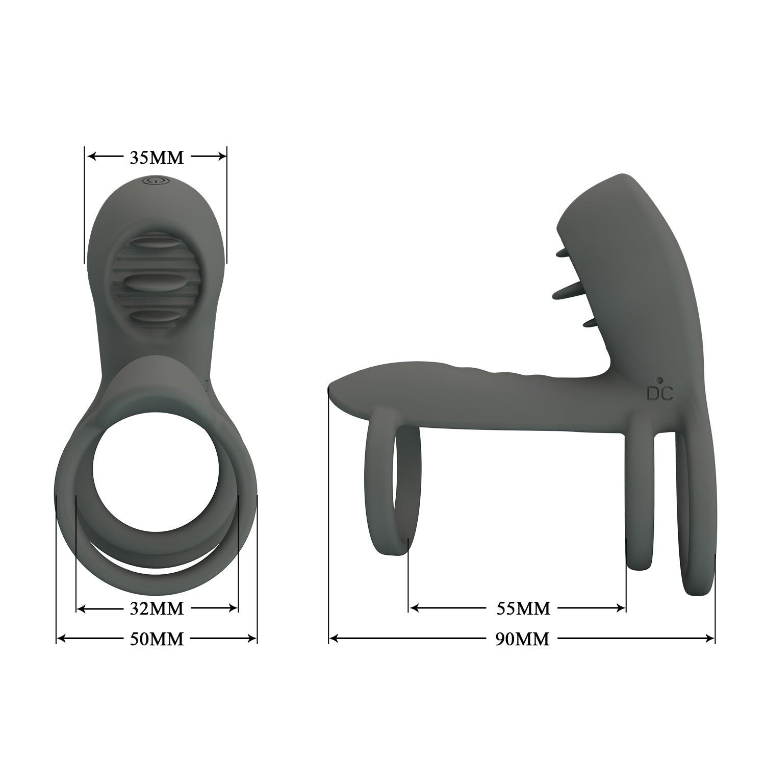 Pretty Love Jammy Master Vibrating Cock Ring Grey Vibrating Cock Rings