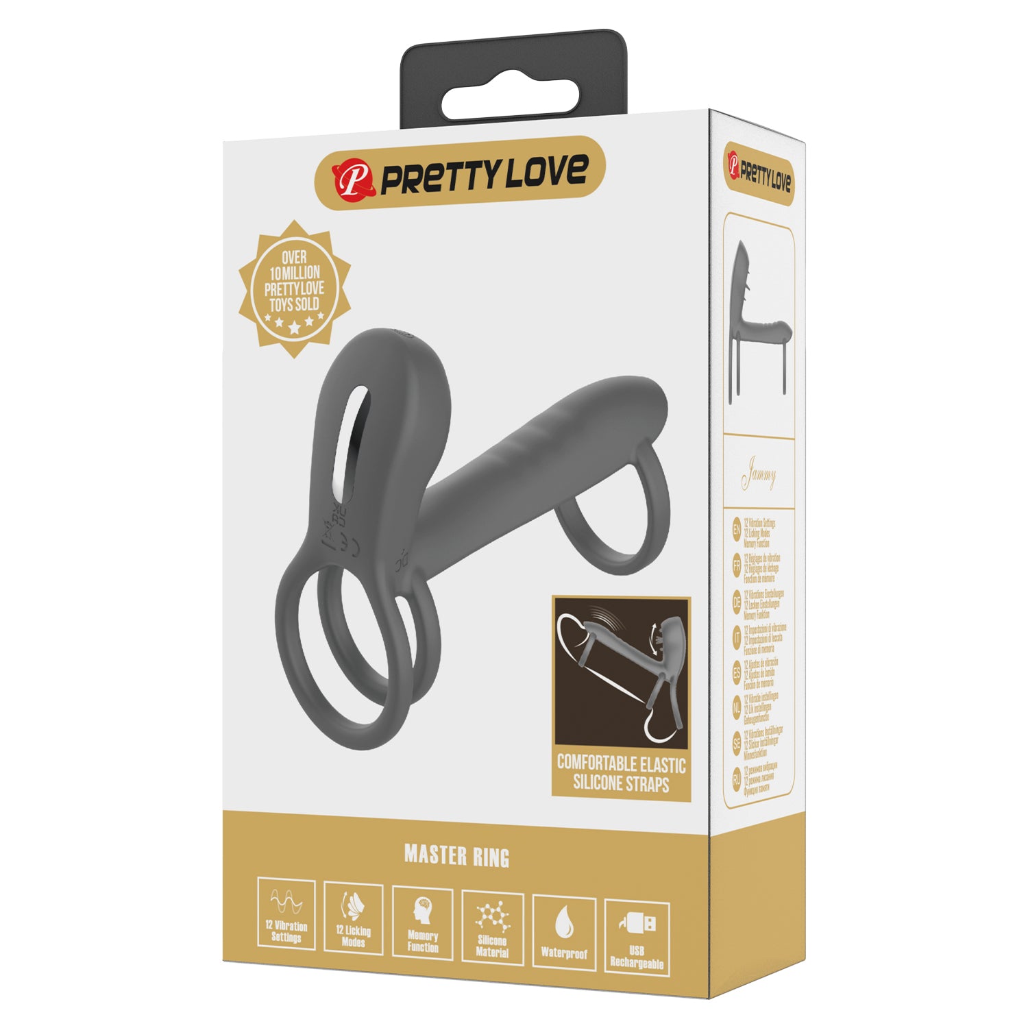 Pretty Love Jammy Master Vibrating Cock Ring Grey Vibrating Cock Rings