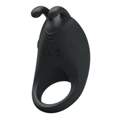 Pretty Love Rechargeable Rabbit Vibrator Cockring Black Vibrating Cock Rings