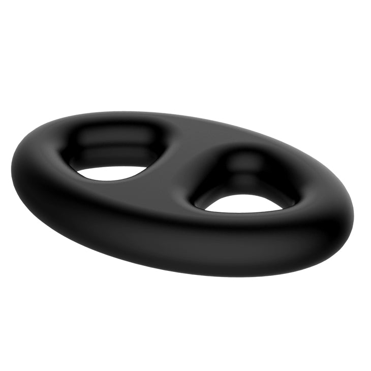 CRAZY BULL Silicone Oval Cock & Ball Ring Black Ball and Cock Toys