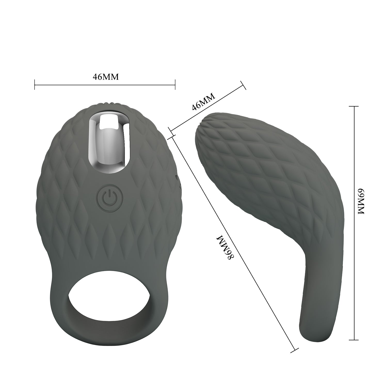 Pretty Love Master Ring Helious Vibrating Cock Ring Grey Vibrating Cock Rings