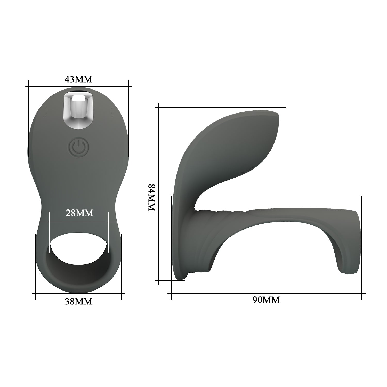 Pretty Love Cirrus Master Rechargeable Penis Ring Grey Vibrating Cock Rings