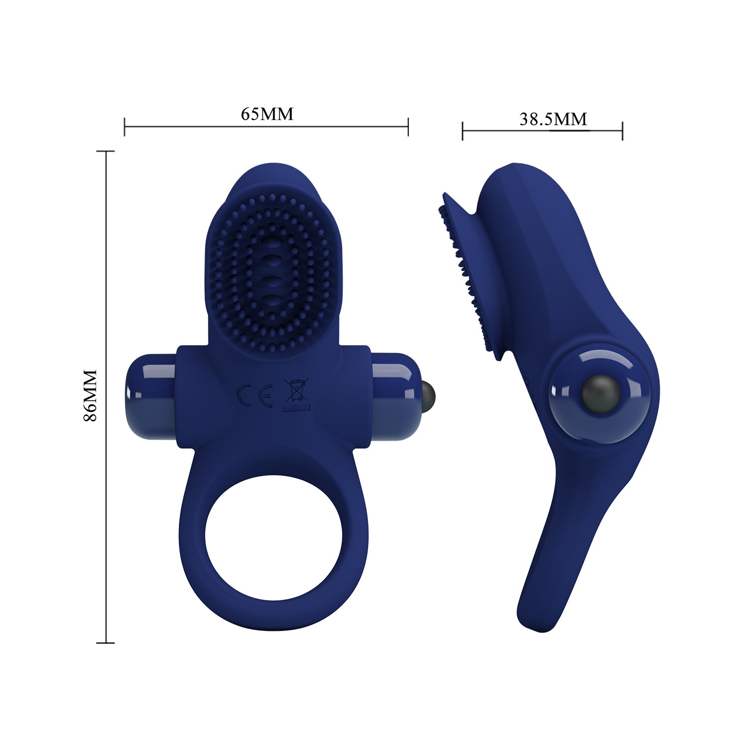 Pretty Love Palle Powerful Vibrating Penis Ring Navy Blue Vibrating Cock Rings