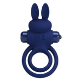 Pretty Love Darey Powerful Vibrating Dick Ring Navy Blue Vibrating Cock Rings