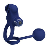 Pretty Love Remington Powerful Mens Cock Ring Navy Blue Vibrating Cock Rings