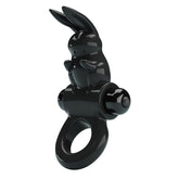 Pretty Love Exciting Vibrating Cock Ring With Rabbit Ears Black Vibrating Cock Rings