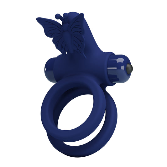 Pretty Love Jamele 10 Functions Cock Ring Navy Blue - Vibrating Cock Rings