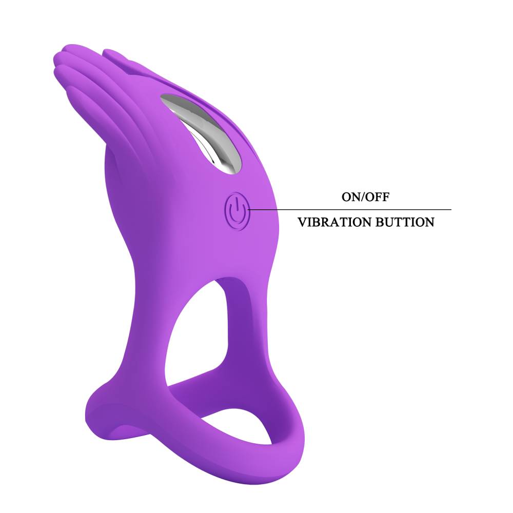 Pretty Love Silas 7 Functions Vibrating Silicone Penis Ring Vibrating Cock Rings