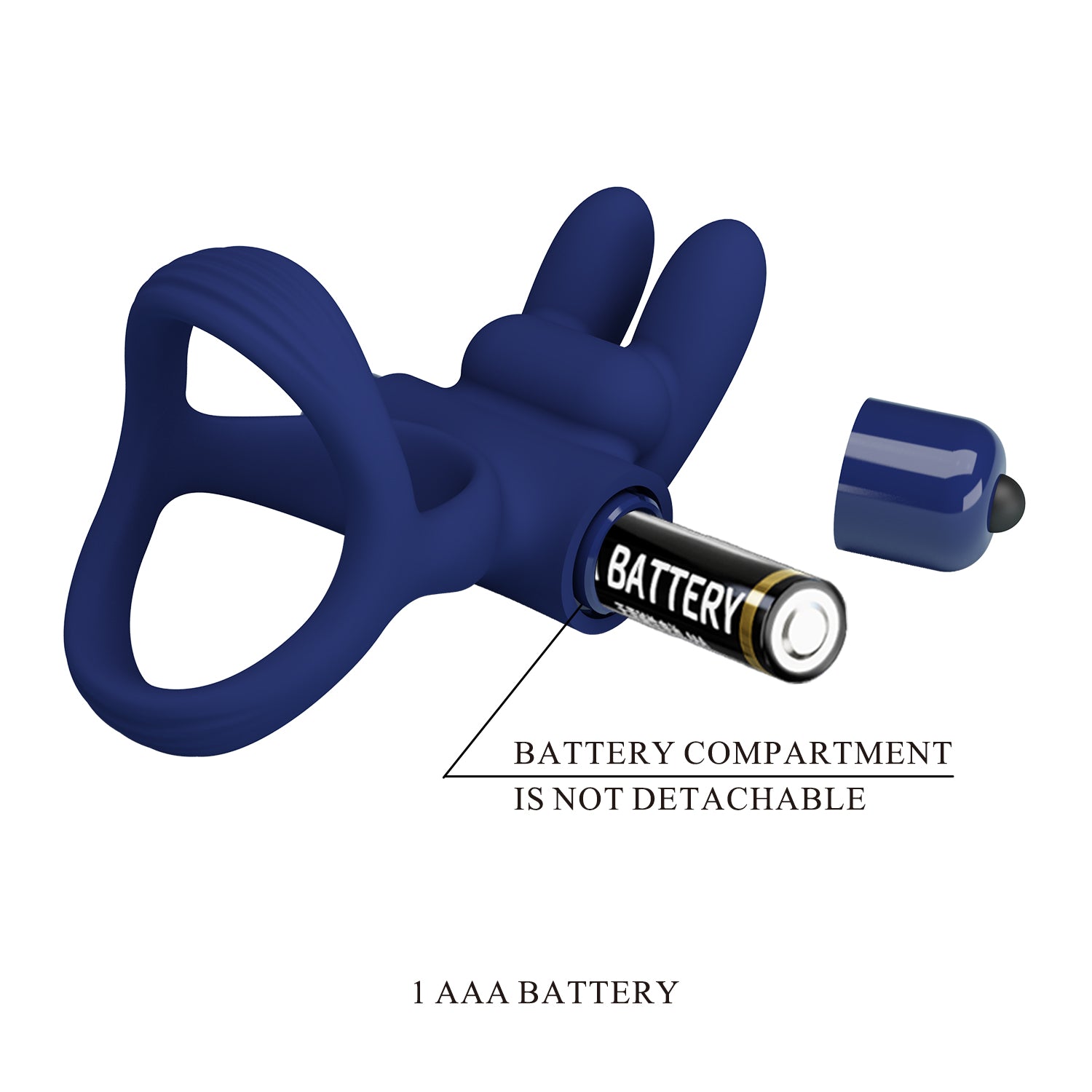 Pretty Love Luchito Powerful Vibrating Dick Ring Navy Blue Vibrating Cock Rings