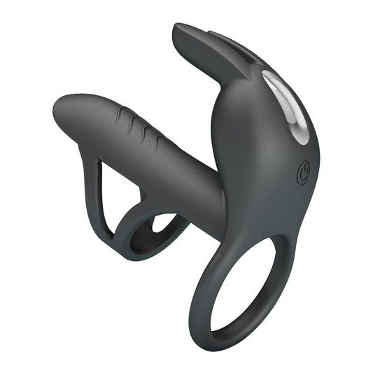 Party Up MARK USB Rechargeable Vibrating Cock Sleeve Black Penis Sleeves and Extenders
