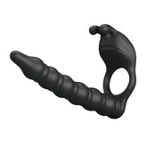Party Up MARCUS Vibrating Cock Ring & Anal Plug Black Vibrating Cock Rings