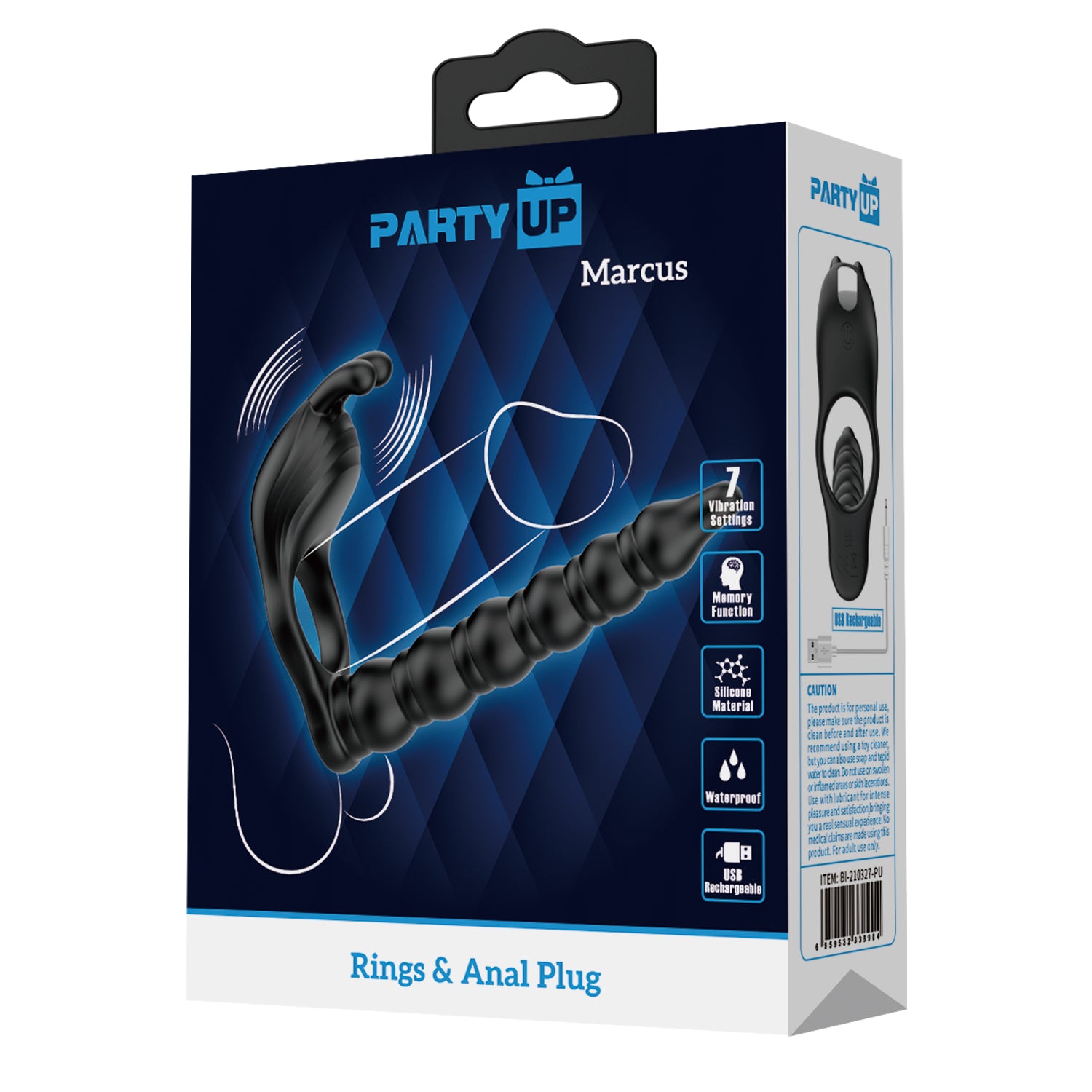 Party Up MARCUS Vibrating Cock Ring & Anal Plug Vibrating Cock Rings