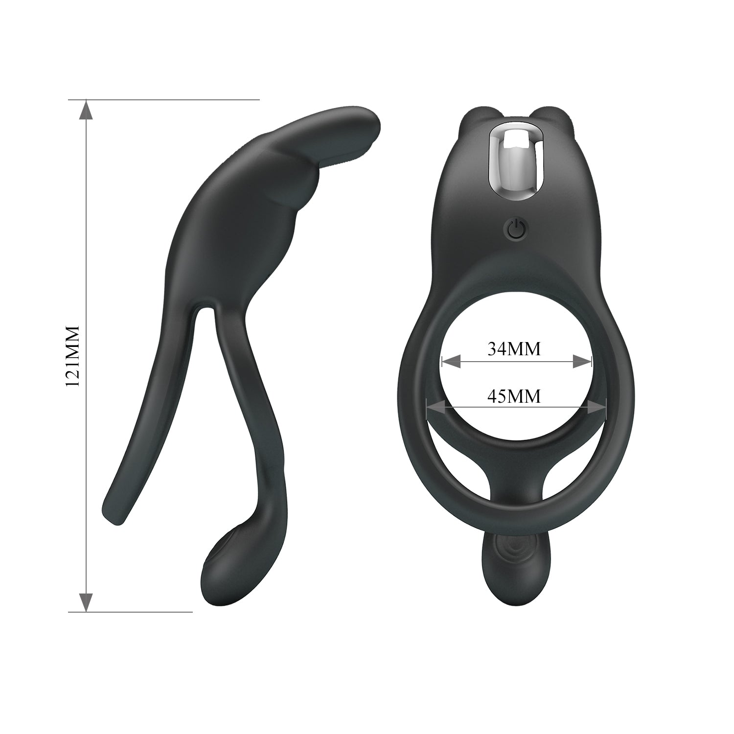 Pretty Love Rechargeable Seth Cock Ring Black Vibrating Cock Rings