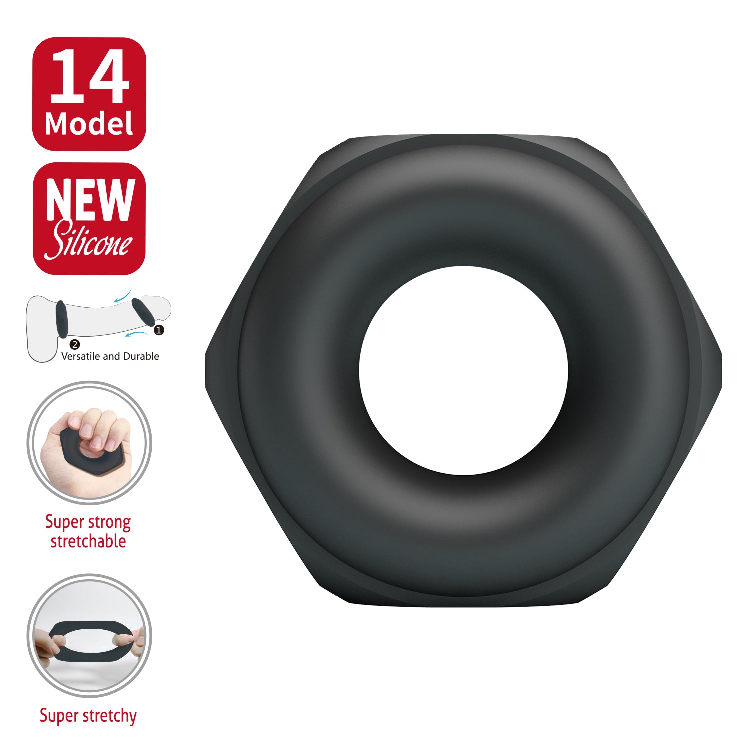 Baile Jarvius Super Soft Silicone Cock Ring No.14 Default Title Stretchy Cock Rings