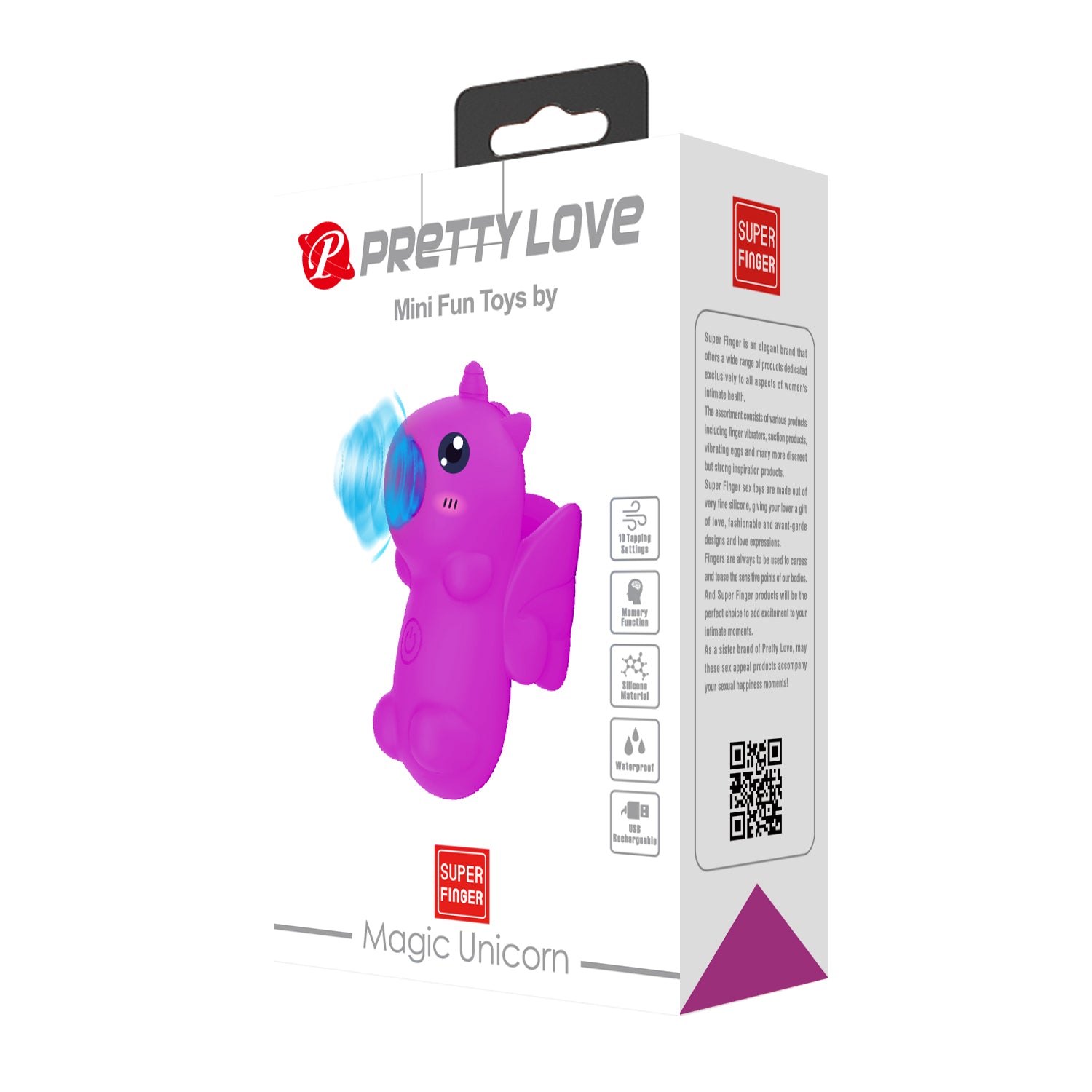 Pretty Love Magic Unicorn Vibrating Finger Massager Purple Finger and Tongue Vibrators