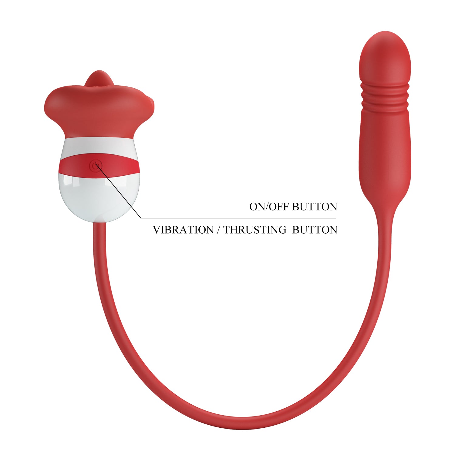 Pretty Love Ashlynn Rechargeable Clitoral Vibrator Red/White Clit Ticklers and Pulsators