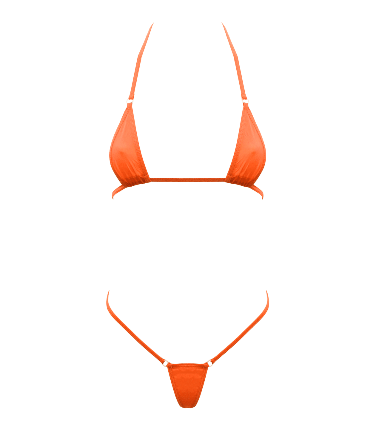 Love In Leather Spandex Fabric Micro Bikini Orange Orange Bras and Bra Sets