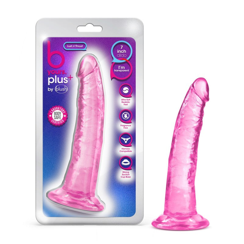 Blush Novelties B Yours Plus Lust N Thrust Realistic Dong 19cm Pink Realistic Dildos