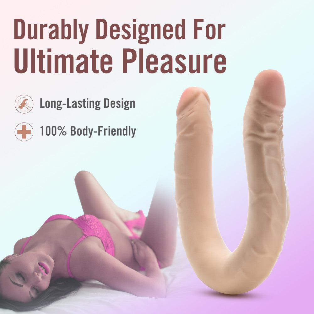 Blush Novelties Dr Skin Plus Posable Double Dong Flesh 42cm Double Ender