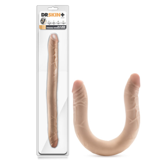 Blush Novelties Dr Skin Plus Posable Double Dong Flesh 42cm Double Ender