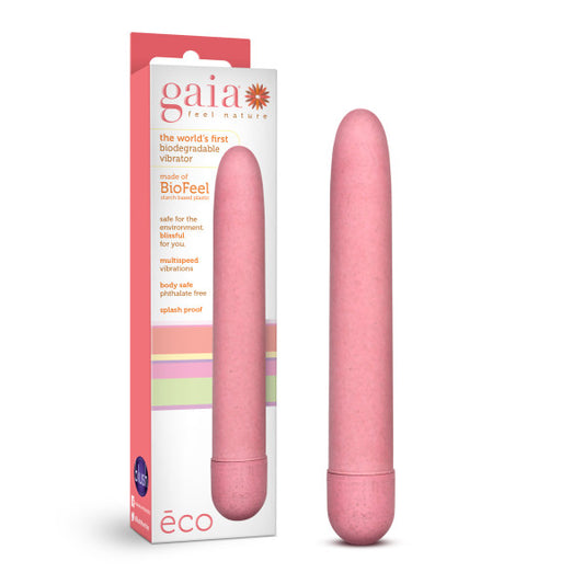 Blush Novelties Gaia Eco Multi Speed Bullet Vibrator Coral Pink - Bullet Vibrators
