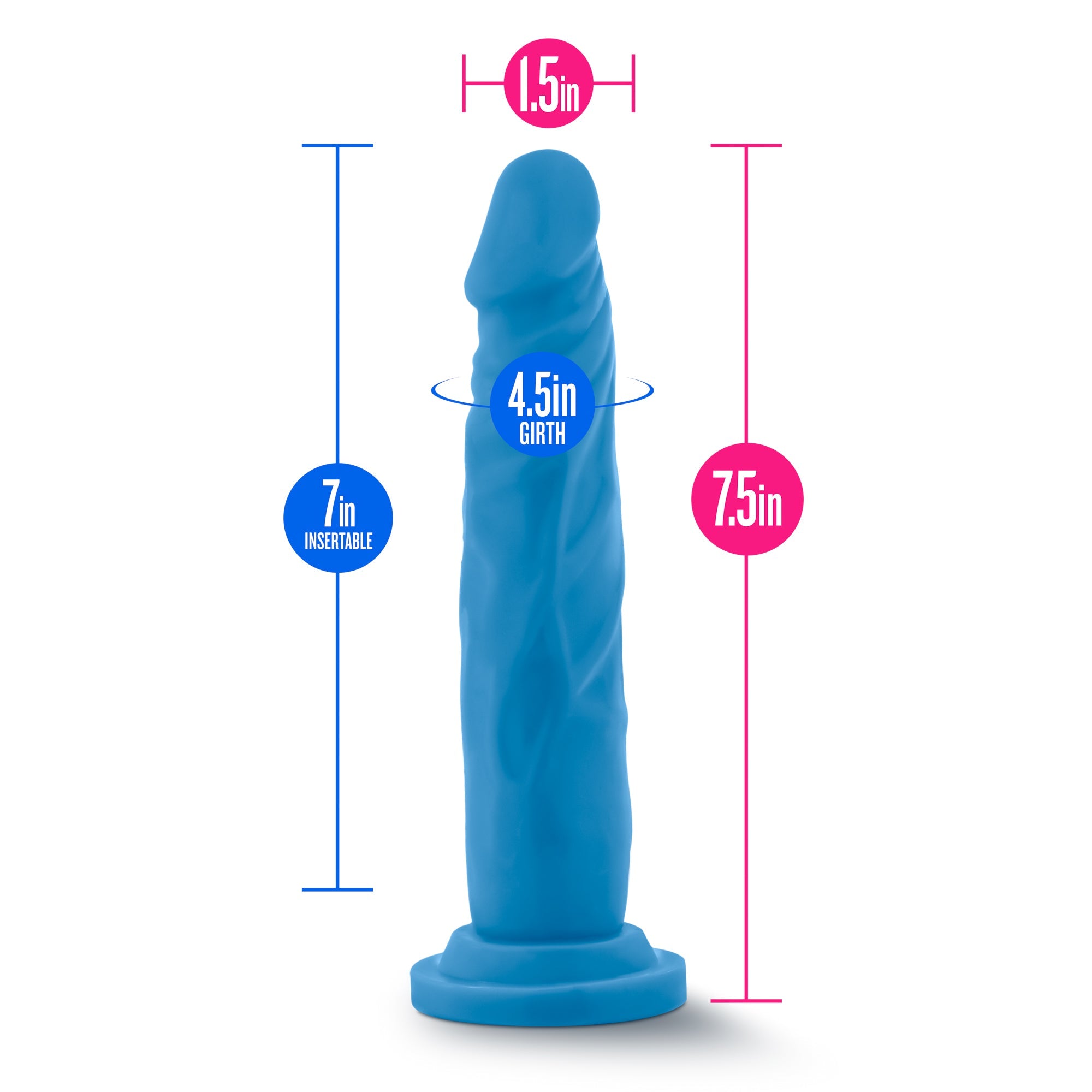 Blush Novelties Neo Dual Density Realistic Cock 19cm Neon Blue Realistic Dildos